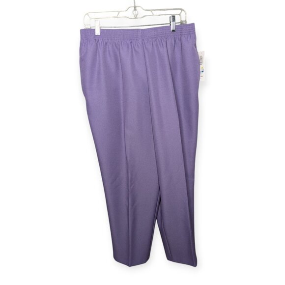 NWT BonWorth Light Purple Women's Straight Leg Pants Elastic Waist Large Petite - Picture 1 of 13